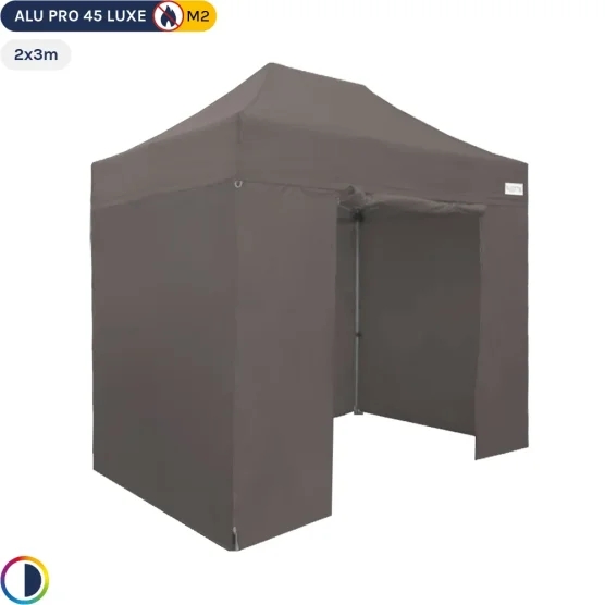 Tente pliante - Stand pliant Alu Pro 45 LUXE M2 2mx3m TAUPE + Pack Côtés 380gr/m²