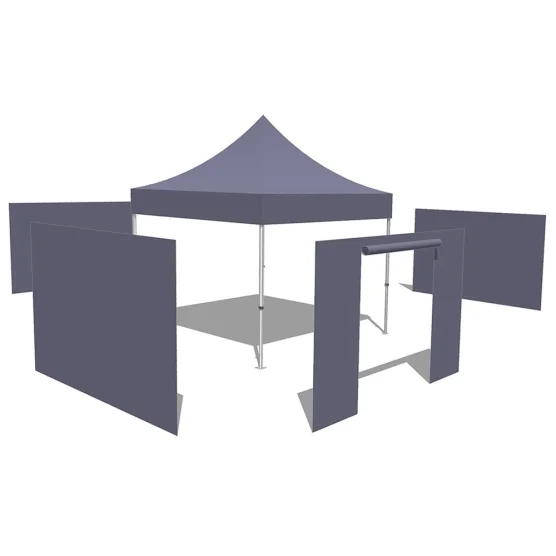 Tonnelle Pliante - Stand Acier Premium M2 3x3m VERT DORÉ + Pack Côtés 380gr/m²