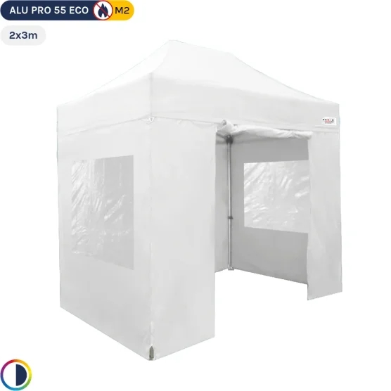 Tente Pliante Alu Pro 55 ECO M2 2mx3m BLANC + Toit 580gr/m² et Fenêtres 380gr/m² Tente Pliante Alu Pro 55 ECO M2 2mx3m BLANC + Toit 580gr/m² et Fenêtres 380gr/m²