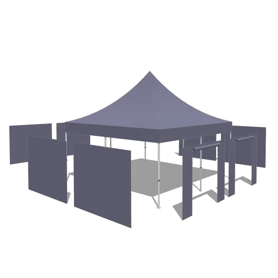 Tonnelle Pliante Alu Pro 55 ECO 5mx5m BLANC + Toit 580gr/m² et Côtés 380gr/m²