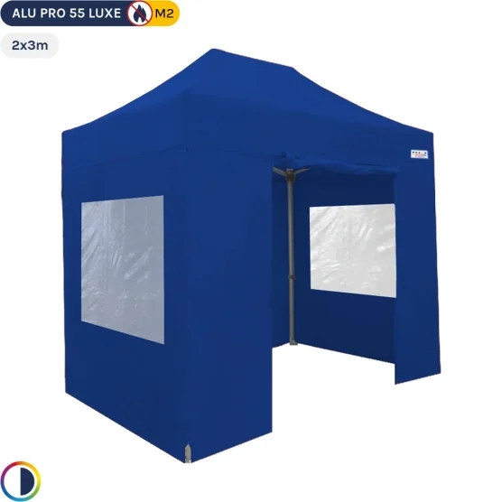 Tente Pliante Alu Pro 55 LUXE M2 2mx3m BLEU + Pack Fenêtres 580gr/m² Tente Pliante Alu Pro 55 LUXE M2 2mx3m BLEU + Pack Fenêtres 580gr/m²