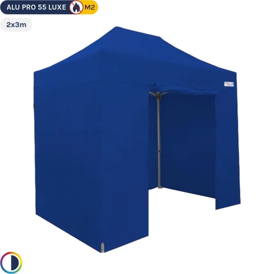 Tente Pliante Alu Pro 55 LUXE M2 2mx3m BLEU + Pack Côtés 580gr/m²