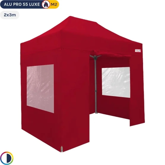 Tente Pliante Alu Pro 55 LUXE M2 2mx3m ROUGE + Pack Fenêtres 580gr/m² Tente Pliante Alu Pro 55 LUXE M2 2mx3m ROUGE + Pack Fenêtres 580gr/m²