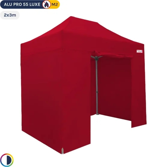 Tente Pliante Alu Pro 55 LUXE M2 2mx3m ROUGE + Pack Côtés 580gr/m² Tente Pliante Alu Pro 55 LUXE M2 2mx3m ROUGE + Pack Côtés 580gr/m²