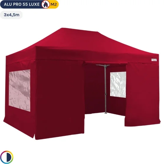 Tente Pliante Alu Pro 55 LUXE M2 3mx4,5m ROUGE + Pack Fenêtres 580gr/m² Tente Pliante Alu Pro 55 LUXE M2 3mx4,5m ROUGE + Pack Fenêtres 580gr/m²