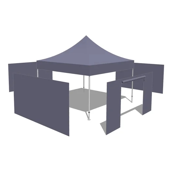 Tonnelle Pliante Alu Pro 55 LUXE M2 4mx4m BLEU CIEL + Pack Côtés PVC 580gr/m²