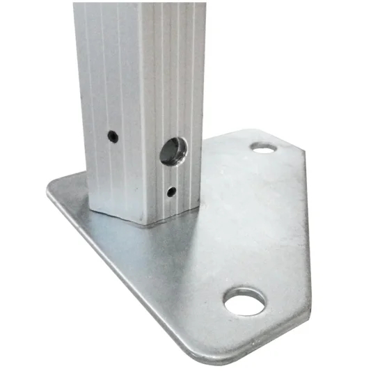 Large platine de pied barnum pliant professionnel alu Pro 55 Luxe norme M2 4 x4 m bleu ciel avec côtés fenêtres