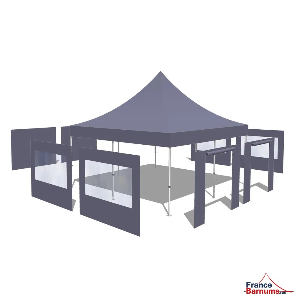 Tonnelle Pliante Alu Pro 55 LUXE M2 5mx5m BLANC + Pack Fenêtres 580gr/m² Tonnelle Pliante Alu Pro 55 LUXE M2 5mx5m BLANC + Pack Fenêtres 580gr/m²