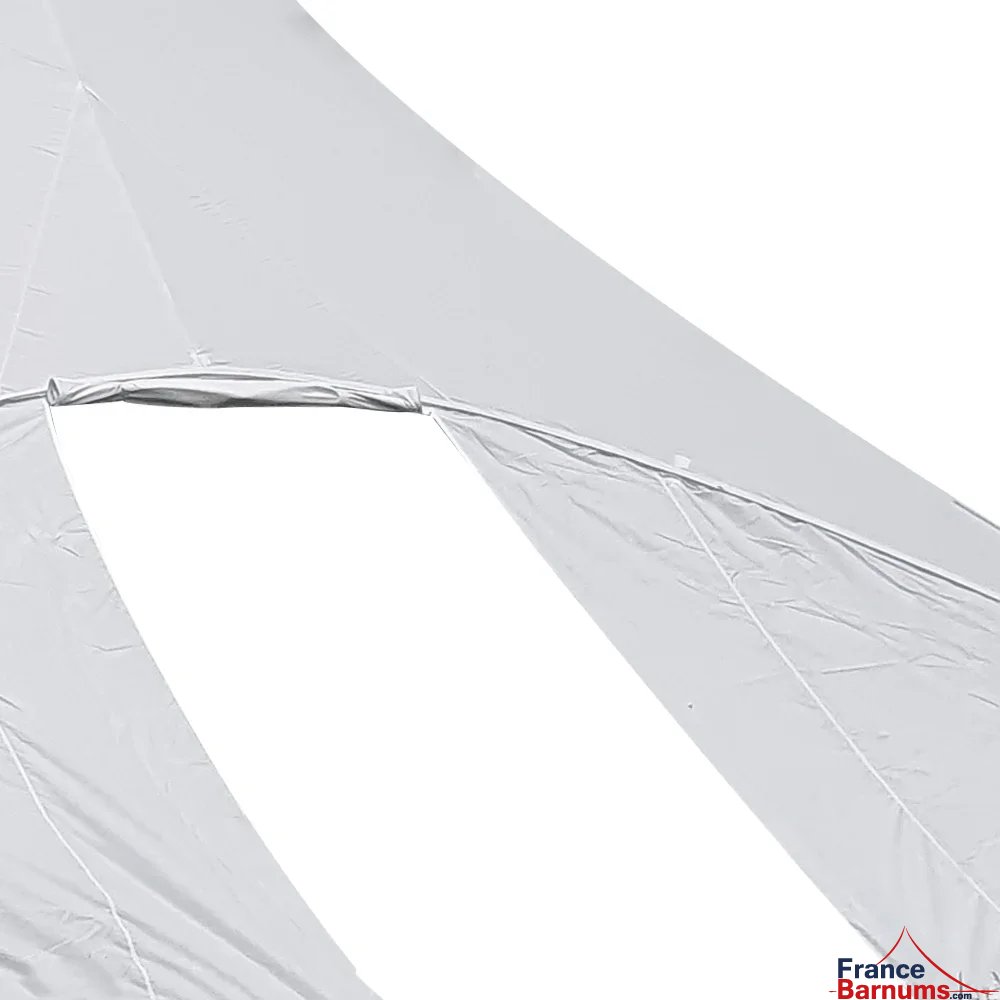 Mur avec porte enroulable pour tente étoile 2 mâts L.14m Ø10m Mur avec porte enroulable pour tente étoile 2 mâts L.14m Ø10m