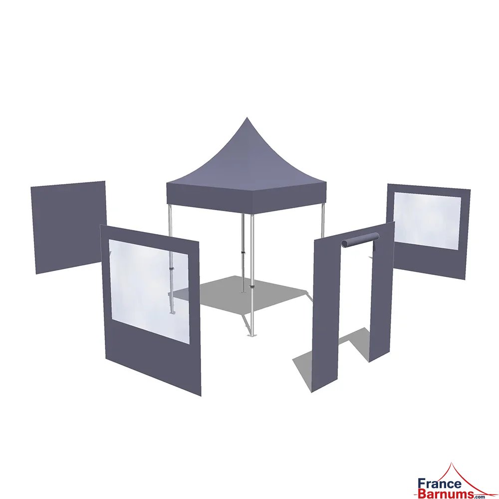 Tonnelle Pliante Acier Semi Pro 2mx2m NOIR avec Pack Fenêtres Tonnelle Pliante Acier Semi Pro 2mx2m NOIR avec Pack Fenêtres