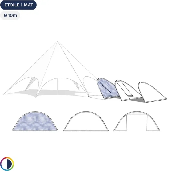 Parois blanches pour star tente Ø10m