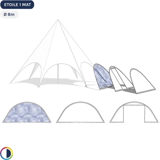 Parois blanches pour star tente Ø8m