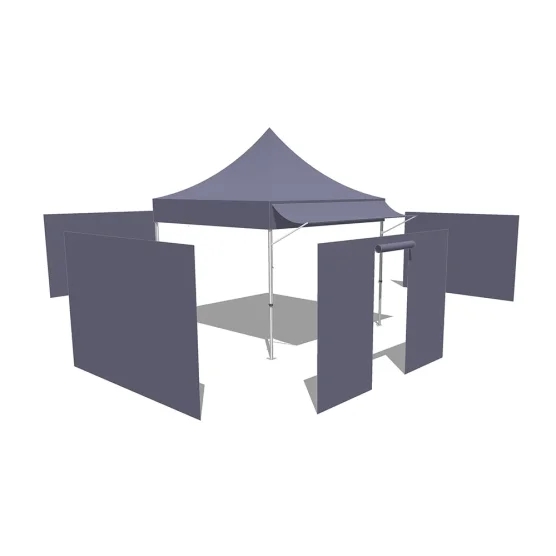 Tonnelle Pliante Acier Semi Pro 3mx3m BLANC avec Pack 4 Côtés et Casquette amovible