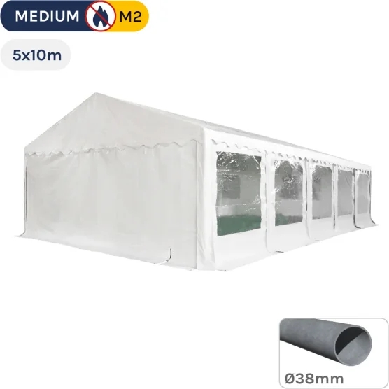 Tente de réception - Chapiteau MEDIUM 5m x 10m en PVC
