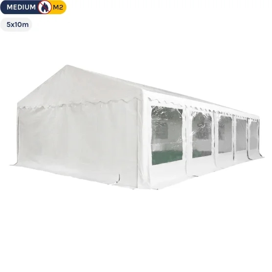 Tente de réception - Chapiteau de festivités MEDIUM en PVC de 5m x 10m avec Tubes de 38mm