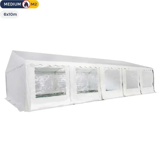 Tente de réception - Chapiteau de festivités MEDIUM en PVC de 6m x 10m avec Tubes de 38mm