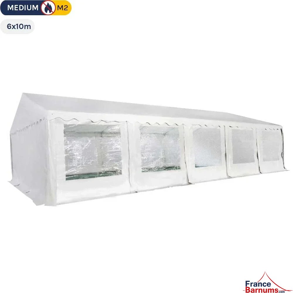 Tente de réception - Chapiteau de festivités MEDIUM en PVC de 6m x 10m avec Tubes de 38mm