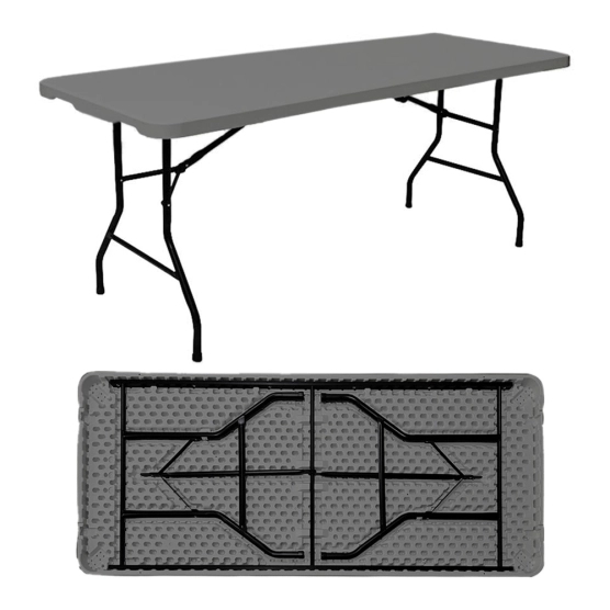 Ensemble table et 8 chaises pliantes en gris