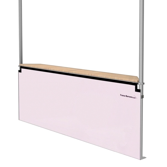 Jupe de table comptoir de 3m en POLYESTER 380gr/m² Rose poudré