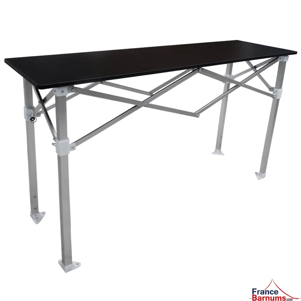 Table Comptoir Pliante 1,50m avec Plateau noir de 42cm