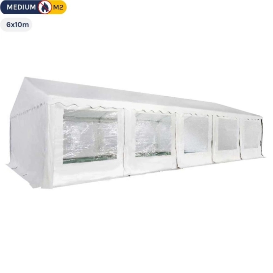 Tente de réception - Chapiteau de festivités MEDIUM en PVC de 6m x 10m avec Tubes de 38mm