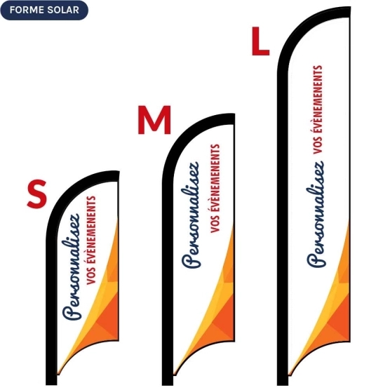 Oriflamme Drapeau SOLAR imprimée - Taille Small, Medium ou Large Oriflamme Drapeau SOLAR imprimée - Taille Small, Medium ou Large