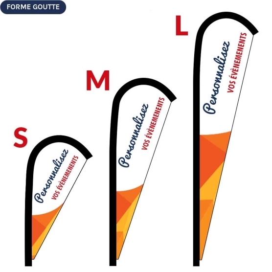 Oriflamme Drapeau GOUTTE imprimée Oriflamme Drapeau GOUTTE imprimée