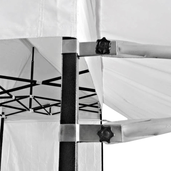 Connexions de casquette amovible - Tonnelle Acier Semi Pro 2mx3m BLANC avec Pack 4 Côtés