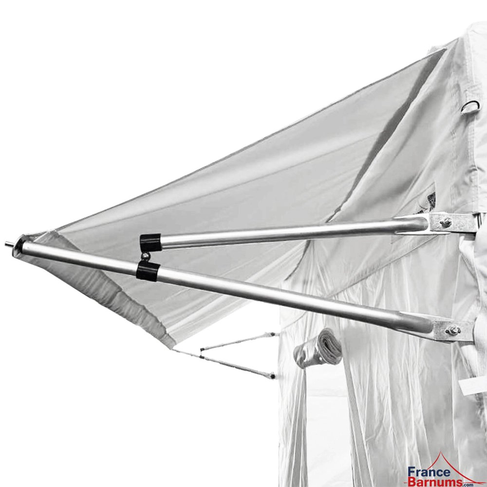 Barre transversale et barre de maintien de casquette amovible - Tonnelle Acier Semi Pro 2mx3m BLANC avec Pack 4 Côtés