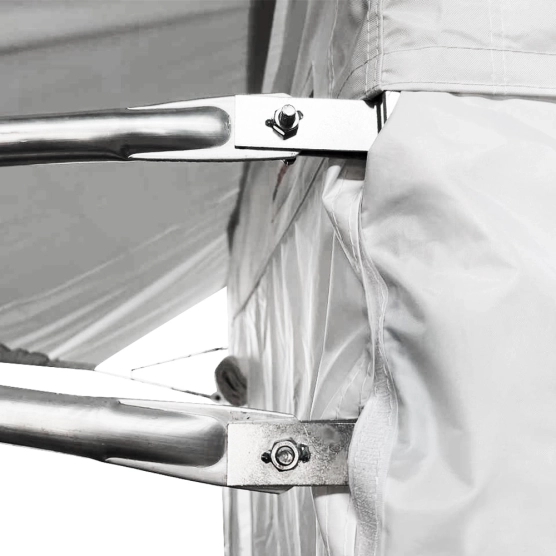 Kit d'accroche de casquette amovible - Tonnelle Acier Semi Pro 2mx3m BLANC avec Pack 4 Côtés