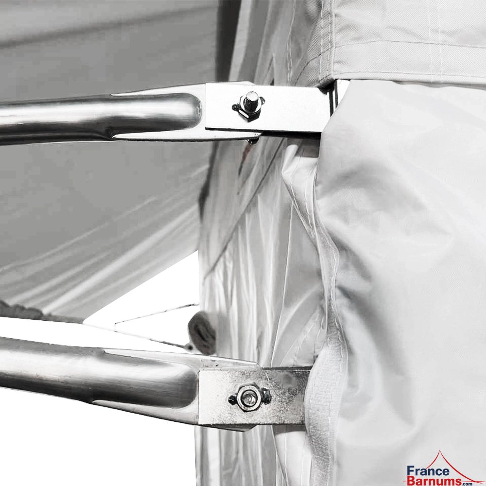 Kit d'accroche de casquette amovible - Tonnelle Acier Semi Pro 2mx3m BLANC avec Pack 4 Côtés