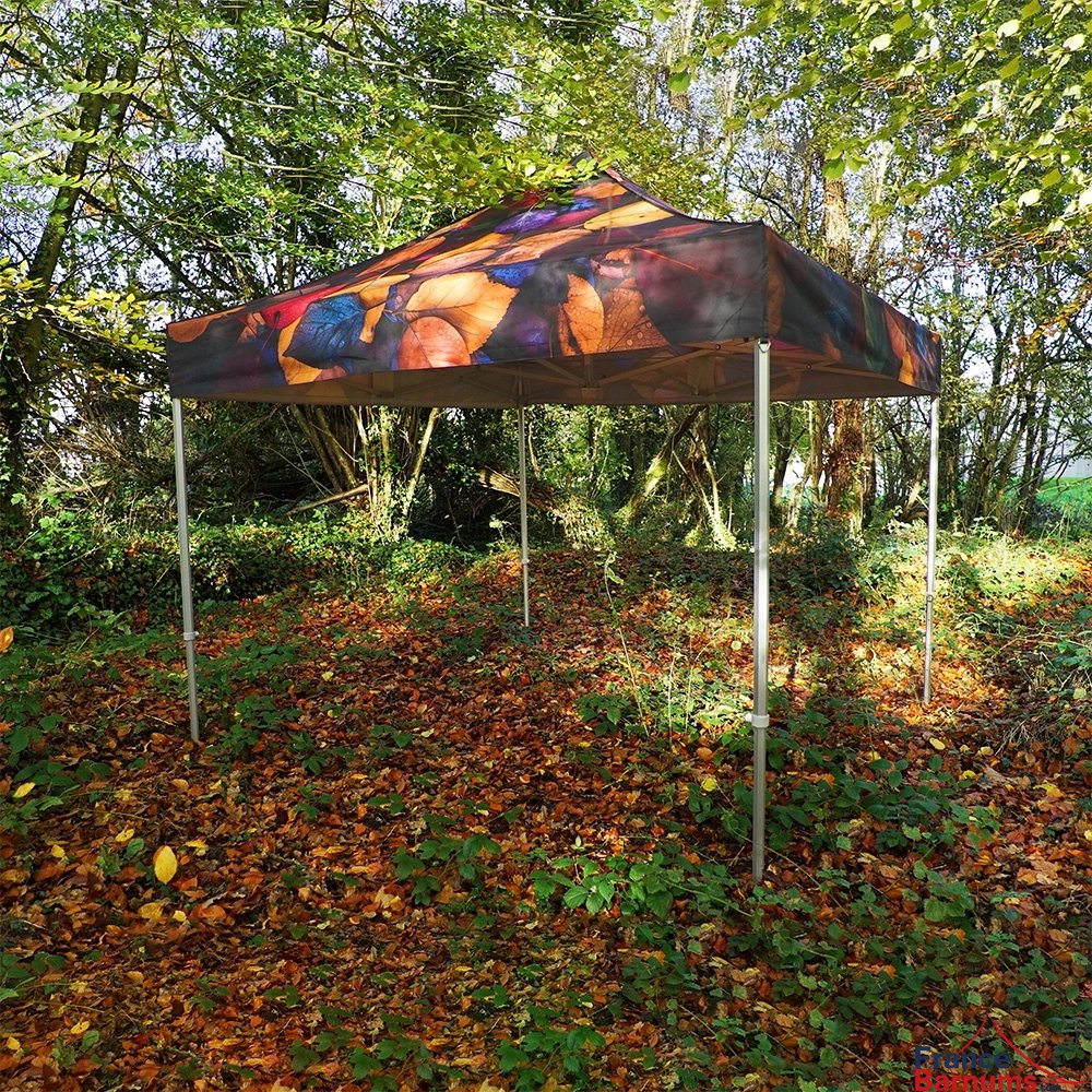 Le barnum pliant 3x3m Forêt de la collection Capsule#2 seul en situation Le barnum pliant 3x3m Forêt de la collection Capsule#2 seul en situation