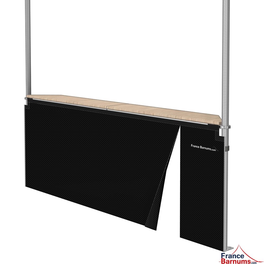 Jupe de comptoir buvette 3x3m pour stand pliant pack complet buvette AUVENT- avec porte