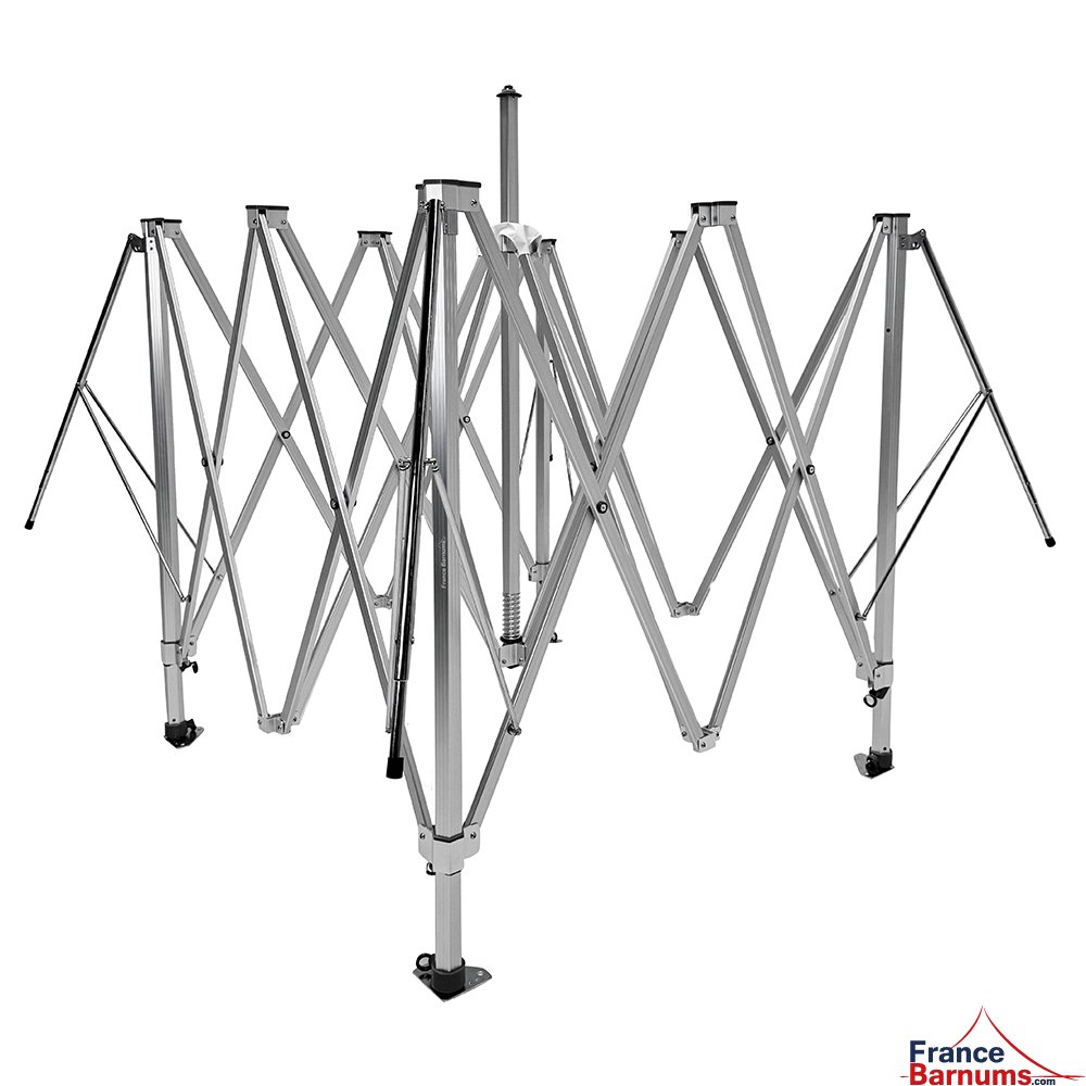 Structure pliée BARNUM ALU PRO 55 AUVENT 4x4m Pack buvette complet - Noir