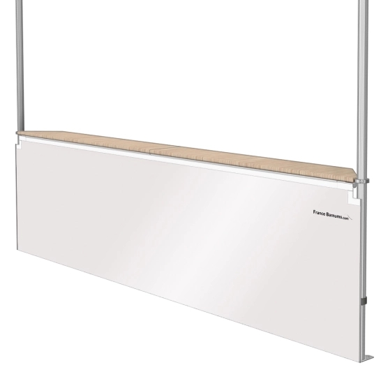 Jupe de table comptoir de 4m en PVC 580gr/m² BLANCHE