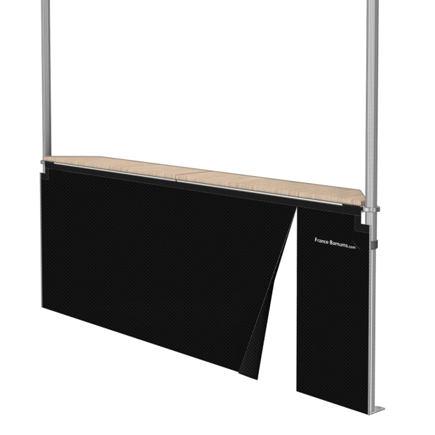 Jupe de table comptoir BUVETTE de 3m ou 4m en POLYESTER 380gr/m² - avec porte ZIP