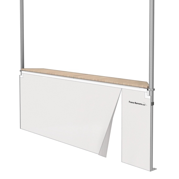 Jupe de table comptoir BUVETTE de 3m ou 4m en POLYESTER 380gr/m² - avec porte ZIP