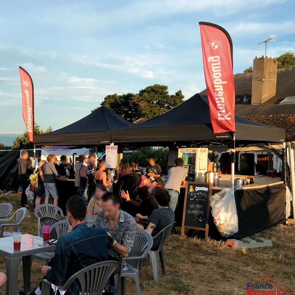 Jupe de table comptoir de 3m ou 4m en PVC 580gr/m² pour stand buvette