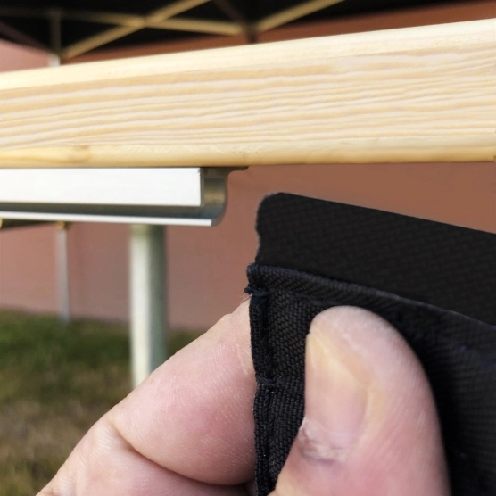 Ralingue sur comptoir pour jupe de table comptoir de 3m ou 4m en PVC 580gr/m²