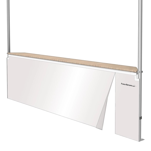 Jupe de table comptoir BUVETTE de 3m ou 4m en PVC 580gr/m² - avec porte ZIP