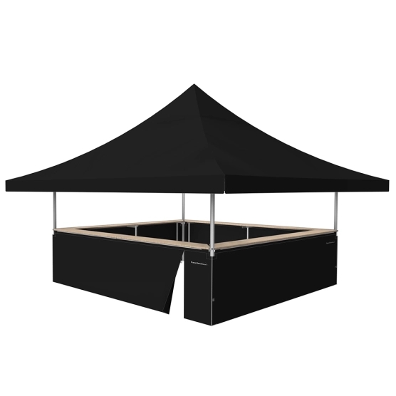 Pack tente buvette modulable et pliante ALU PRO 55 AUVENT 4x4m - Formule complète - Noir
