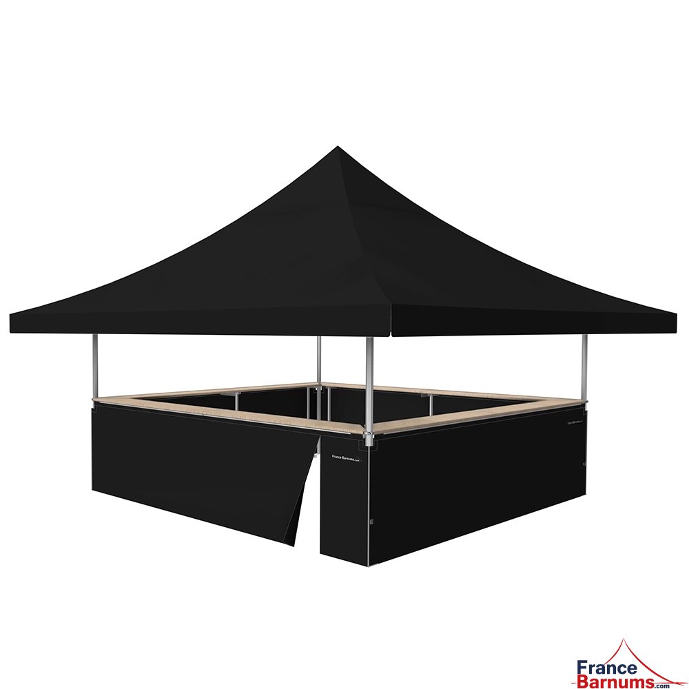 Pack tente buvette modulable et pliante ALU PRO 55 AUVENT 4x4m - Formule complète - Noir