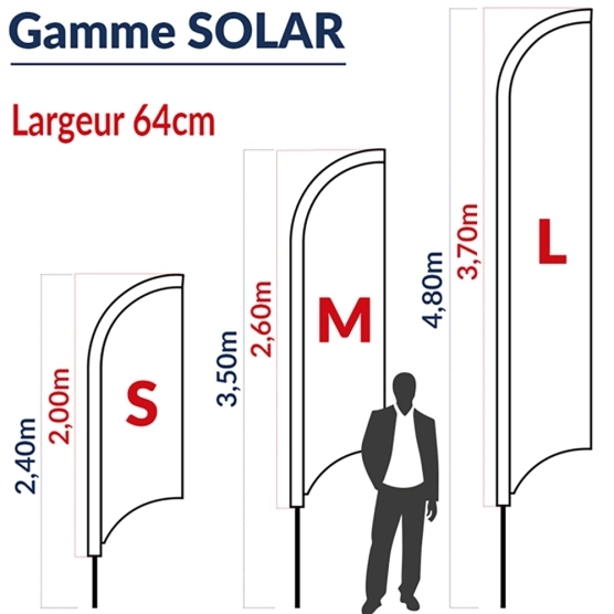 Oriflamme Drapeau SOLAR imprimée - Taille Small, Medium ou Large Oriflamme Drapeau SOLAR imprimée - Taille Small, Medium ou Large