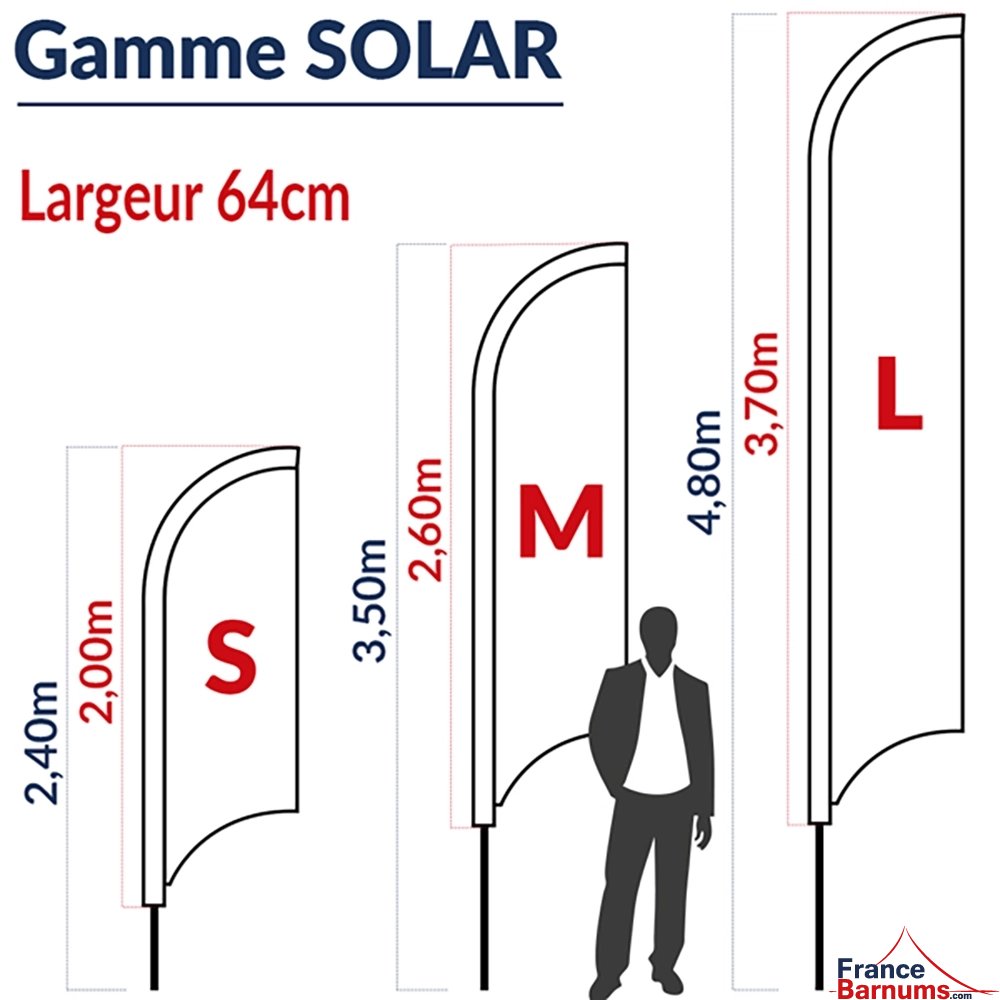 Oriflamme Drapeau SOLAR imprimée - Taille Small, Medium ou Large Oriflamme Drapeau SOLAR imprimée - Taille Small, Medium ou Large
