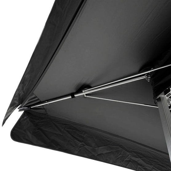 Bras d'angle de barnum 55 auvent et lambrequins voletants - stand buvette AUVENT modulable