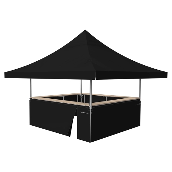 Pack tente buvette modulable et pliante ALU PRO 55 AUVENT 3x3m - Formule complète - Noir