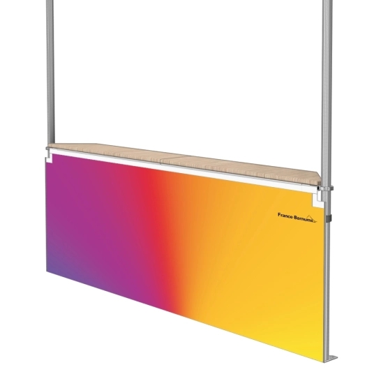 Jupe de comptoir buvette personnalisable pour stand buvette auvent  - demi mur plein