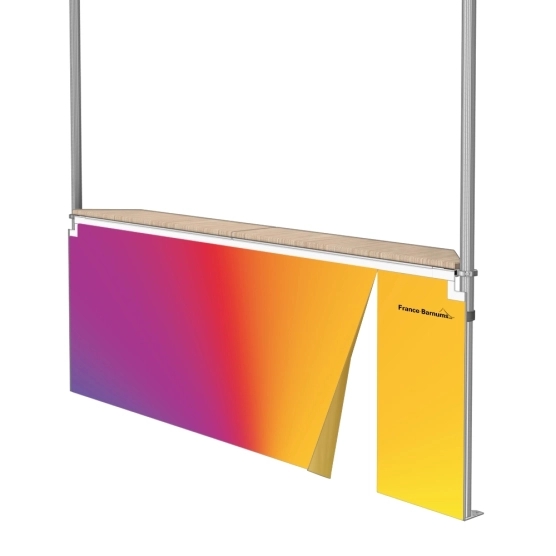 Jupe de comptoir buvette personnalisable pour stand buvette auvent  - avec porte