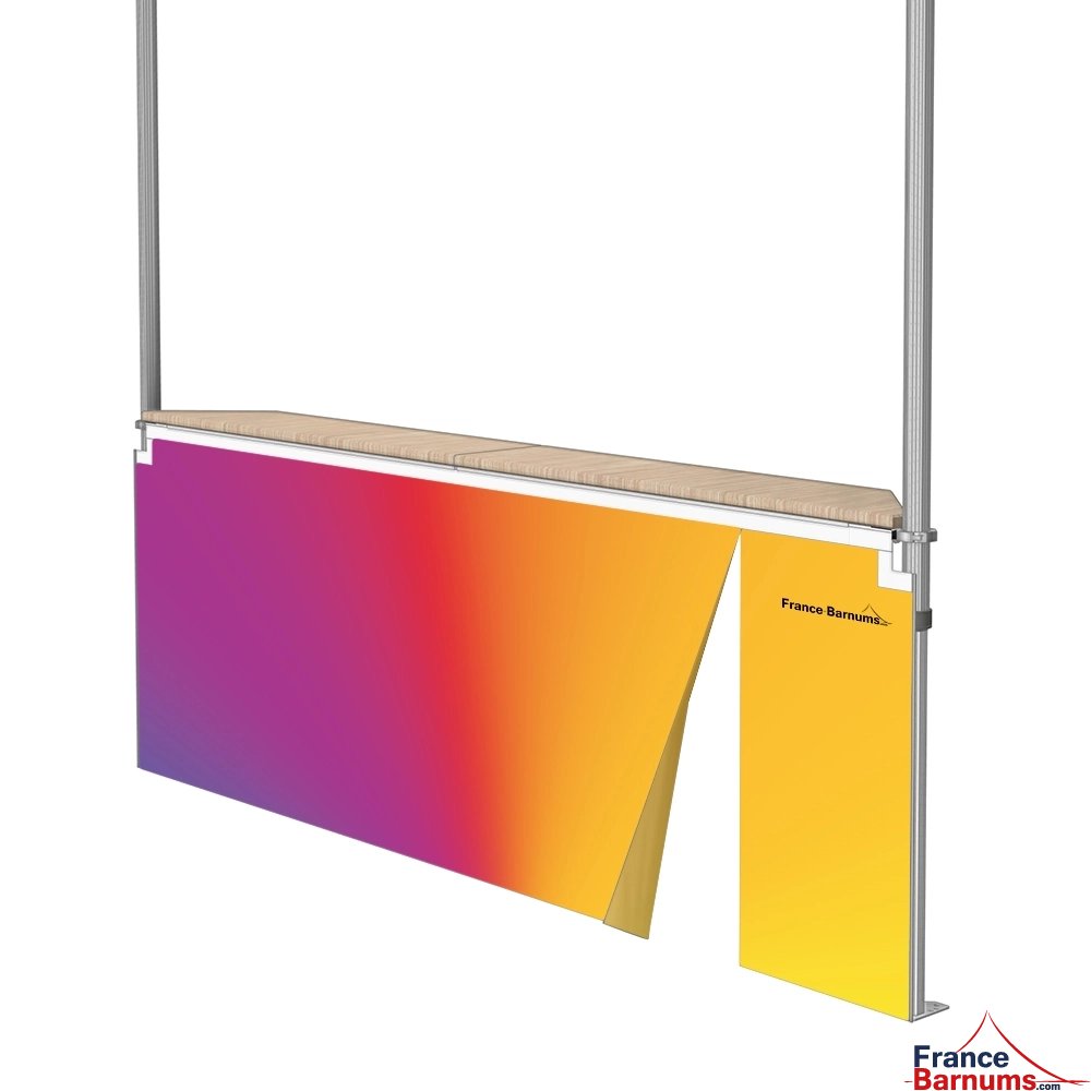 Jupe de comptoir buvette personnalisable pour stand buvette auvent  - avec porte