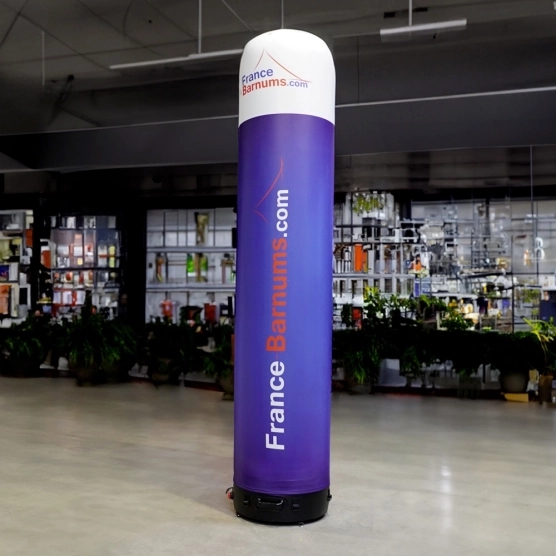 Colonne gonflable avec housse imprimable à air captif, utilisable en intérieur comme en extérieur Colonne gonflable avec housse imprimable à air captif, utilisable en intérieur comme en extérieur